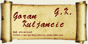 Goran Kuljančić vizit kartica